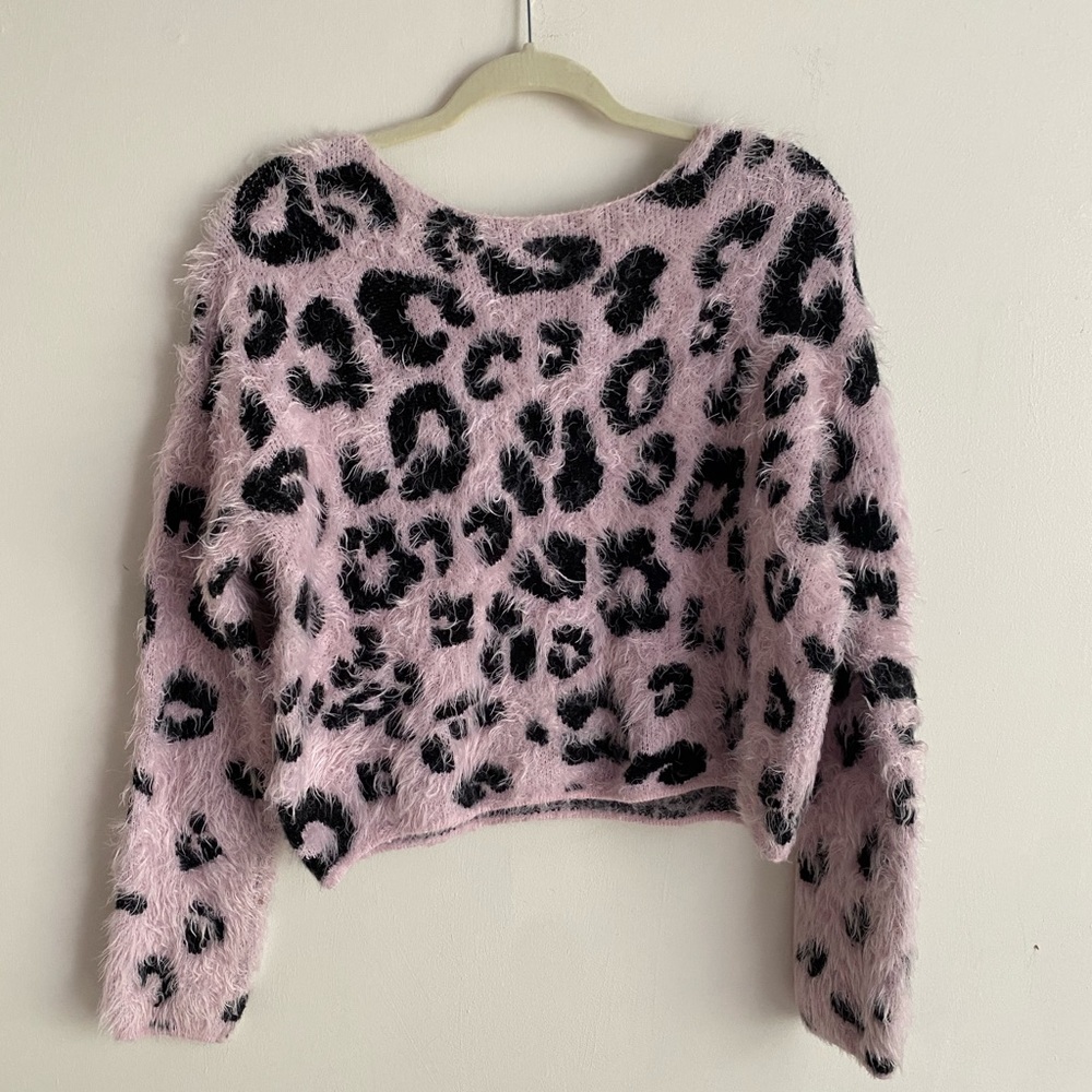 Pink leopard sweater